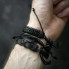Браслет мужской кожаный с крестом BLACK TRUST черный широкий комплект (2225370606)