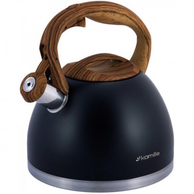 Чайник Kamille Whistling Kettle Black 2.7л з нержавіючої сталі зі свистком (1492)