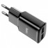 Мережевий зарядний пристрій HOCO C88A Star round dual port charger 12W Black (6931474749482) (492)