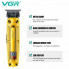 Аккумуляторная машинка для стрижки VGR V-904 GOLD, 4 насадки, 2000 mAh, LED display дисплей (19592)