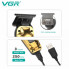 Аккумуляторная машинка для стрижки VGR V-904 GOLD, 4 насадки, 2000 mAh, LED display дисплей (19592)