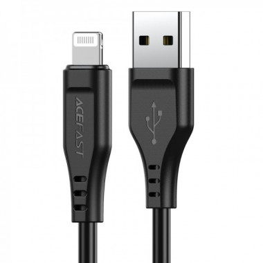 Кабель ACEFAST C3-02 USB to iP 2.4A, 1.2m, TPE, TPE connectors, Black (6974316280828) (14792)