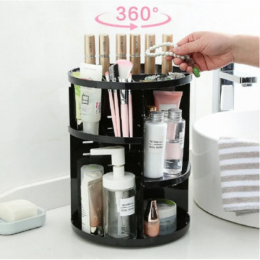 Подставка-органайзер для косметики поворотная 360° ROTATION COSMETIC ORGANIZER Черный (20792)