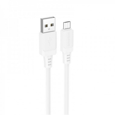 Кабель BOROFONE BX115 Lotto silicone charging data cable Micro White (6941991119651) (18992)