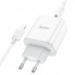 Мережевий зарядний пристрій з кабелем HOCO C105A Stage dual port PD20W+QC3.0 charger set (C to iP)(EU) White (6931474782939) (20203)