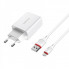 Мережевий зарядний пристрій з кабелем BOROFONE BA21A Long journey single port QC3.0 charger set(Micro) 18W White (6931474702470) (20503)