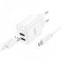 Мережевий зарядний пристрій з кабелем HOCO C141A Smart dual-port charger set(Micro) White (6942007627894) (503)