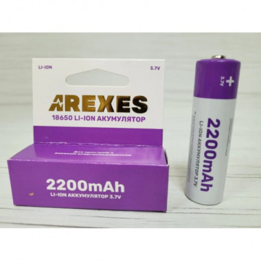 Аккумулятор Arexes 18650 Li-Ion 2200 mAh, 3.7v (20603)