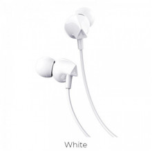 Проводные наушники вакуумные 3.5mm HOCO M60 Perfect Sound Universal с микрофоном 1.2m Белые (17703)