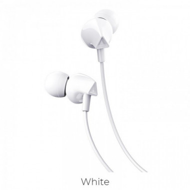 Проводные наушники вакуумные 3.5mm HOCO M60 Perfect Sound Universal с микрофоном 1.2m Белые (17703)