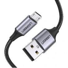 Кабель UGREEN US290 USB 2.0 A to Micro USB Cable Nickel Plating Aluminum Braid 2m (Black) (UGR-60148) (UGR-60148) (14803)
