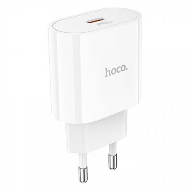 Мережевий зарядний пристрій HOCO C94A Metro single port PD20W charger set(Type-C to Type-C) White (6931474762191) (20213)