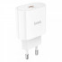 Мережевий зарядний пристрій HOCO C94A Metro single port PD20W charger set(Type-C to Type-C) White (6931474762191) (20213)