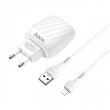 Зарядное сетевое HOCO C78A Highway 2USB 2.4A Lightning Белый (9213)