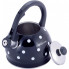 Чайник Kamille Polka Dot Kettle 2л з нержавіючої сталі зі свистком, в горошок, чорний (1513)