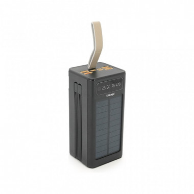 Батарея универсальная Linkage 50000mAh, Solar, 22.5W, cables Туре-С+Lighting, Black (LKP-47) (18613)