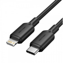 Кабель Vention USB 2.0 Type-C Male to Lightning Male 3A Cable 2M Black PVC Type (LAKBH) (14813)