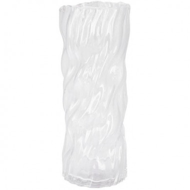 Ваза для квітів зі скла Ancient Glass "Infinitty" Ø10x25см, прозоре скло (5723)