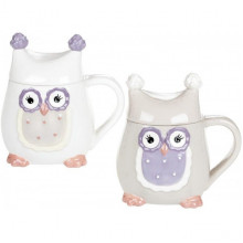 Кружка "Owl Family" 400мл з керамічною кришкою (3833)