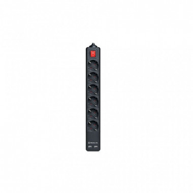 Сетевой фильтр питания REAL-EL REAL-EL RS-6 PROTECT USB, 5m, black (EL122300018) (15933)