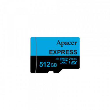 Карта пам'яті microSDXC  (UHS-1 U3) Apacer Express 512Gb class 10 V30 A1  Read/Write:810/700 MB/sec (Compatible with Nintendo Switch 2) (AP512GMCEXG3X17-RA) (20143)