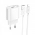 Мережевий зарядний пристрій з кабелем HOCO C109A(10.5W) Fighter single port charger set(iP) White (6942007656597) (543)