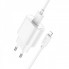 Мережевий зарядний пристрій з кабелем HOCO C109A(10.5W) Fighter single port charger set(iP) White (6942007656597) (543)