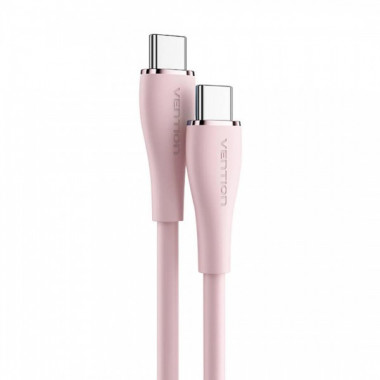 Кабель Vention USB 2.0 C Male to C Male 5A Cable 1M Pink Silicone Type (TAWPF) (TAWPF) (14643)