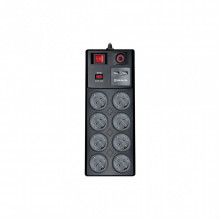 Сетевой фильтр питания REAL-EL RS-8F USB CHARGE 3m, black (EL122300004) (15843)