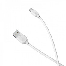 Кабель BOROFONE BX14 USB to Micro 2.4A, 1m, PVC, TPE connectors, White (6957531089988) (14943)