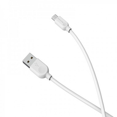 Кабель BOROFONE BX14 USB to Micro 2.4A, 1m, PVC, TPE connectors, White (6957531089988) (14943)