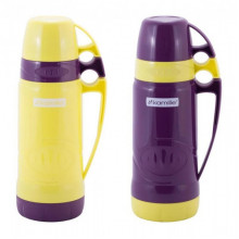 Термос Kamille Glass Violet 600мл дзеркальна колба і 2 чашки (6943)
