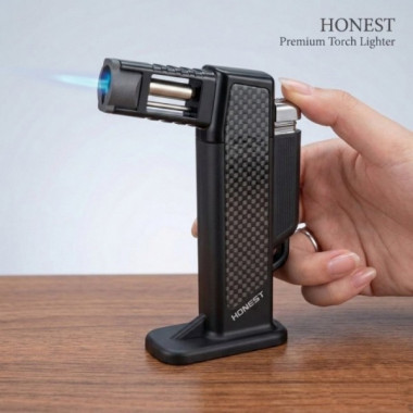 Газовая горелка Honest BCZ 484-1 с пьезоподжигом до 1300°C, для пайки и разжига Черная (22053)