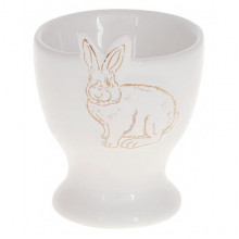 Підставка для яйця "Bunny" 6.5см, кераміка, білий з золотом (5153)