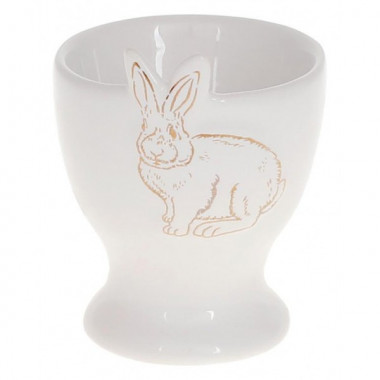 Підставка для яйця "Bunny" 6.5см, кераміка, білий з золотом (5153)