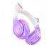 Наушники Hoco W42 Cat Ear Bluetooth с кошачьими ушками и LED подсветкой Фиолетовые с белым (18453)