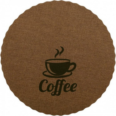 Набір 12 сервірувальних килимків Doily Coffee Ø38см, плейсмат (подтарельники), світло-коричневий (5553)