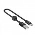 Кабель HOCO X35 USB to Type-C 3A, 0.25m, nylon, aluminum connectors, Black (6931474707451) (19753)