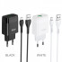 Мережевий зарядний пристрій з кабелем HOCO C72Q Glorious single port QC3.0 charger set(Type-C) 18W White (6931474732552) (14953)
