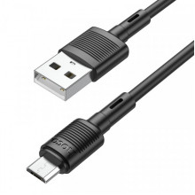 Кабель HOCO X83 USB to Micro 2.4A, 1m, PVC, PVC connectors, Black (6931474770882) (20163)