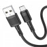 Кабель HOCO X83 USB to Micro 2.4A, 1m, PVC, PVC connectors, Black (6931474770882) (20163)