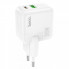 Мережевий зарядний пристрій HOCO C111A Lucky dual-port PD30W+QC3.0 charger White (6931474790866) (20263)