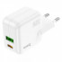 Мережевий зарядний пристрій HOCO C111A Lucky dual-port PD30W+QC3.0 charger White (6931474790866) (20263)