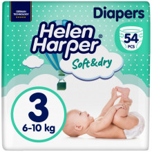 Подгузники Helen Harper Soft&Dry New Midi Размер 3 (6-10 кг) 54 шт (2316772) (7663)