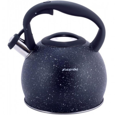 Чайник Kamille Whistling Kettle 3л з нержавіючої сталі зі свистком (чорний граніт) (1763)