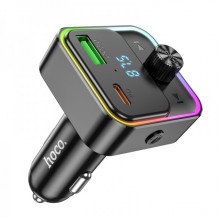 АЗП з FM-модулятором HOCO E81 Fantasy PD30W+QC3.0 car BT FM transmitter Black (6942007612296) (19863)