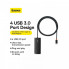 USB-хаб Baseus Lite Series 4-Port Type-C HUB Adapter (Type-C to USB 3.0*4 ) 1m Black (WKQX030401) (15073)