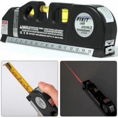 Лазерный уровень с рулеткой FIXIT LASER PRO 3 нивелир 3 в 1 (9173)