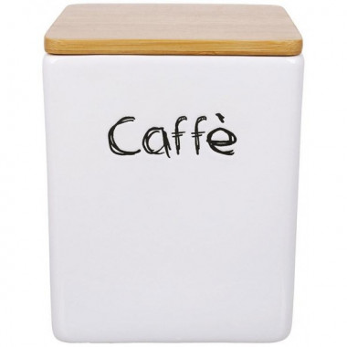 Банка керамічна "Caffe" 440мл з бамбуковою кришкою, сіра (21673)