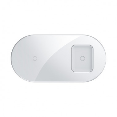 Беспроводное зарядное устройство Baseus Simple 18W 2 in 1 Белый (WXJK-02) Беспроводное зарядное устройство Baseus Simple 18W 2 in 1 Белый (WXJK-02) (3673)